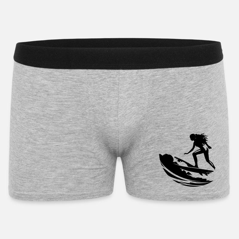Weiblicher Surfer - Männer Boxer Shorts - Grau meliert