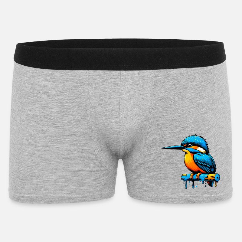 Eisvogel - Männer Boxer Shorts - Grau meliert