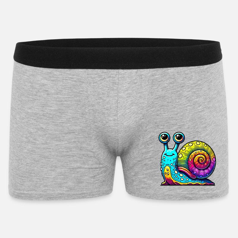 Schnecke - Männer Boxer Shorts - Grau meliert