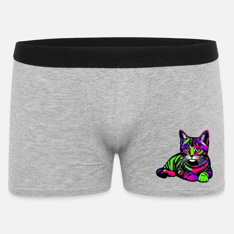 Katze - Männer Boxer Shorts - Grau meliert