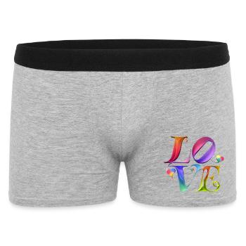 Bunte Herzensliebe Schriftkunst - Männer Boxer Shorts - Grau meliert - Vorne