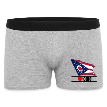 Drapeau Ohio coeur OHIO - Boxer Homme - gris chiné - Devant