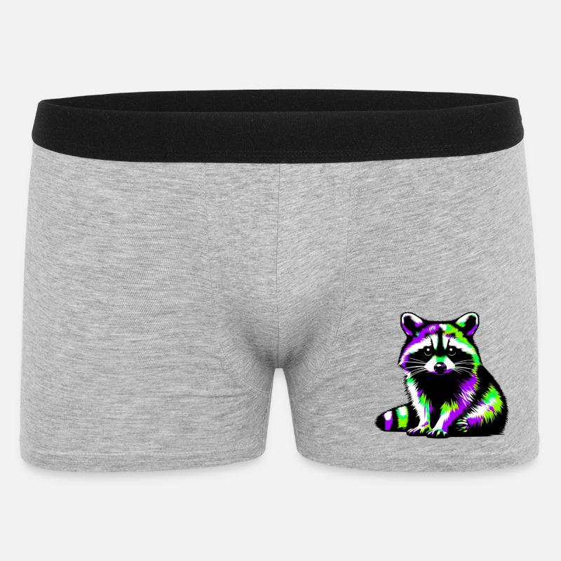 Waschbär - Männer Boxer Shorts - Grau meliert