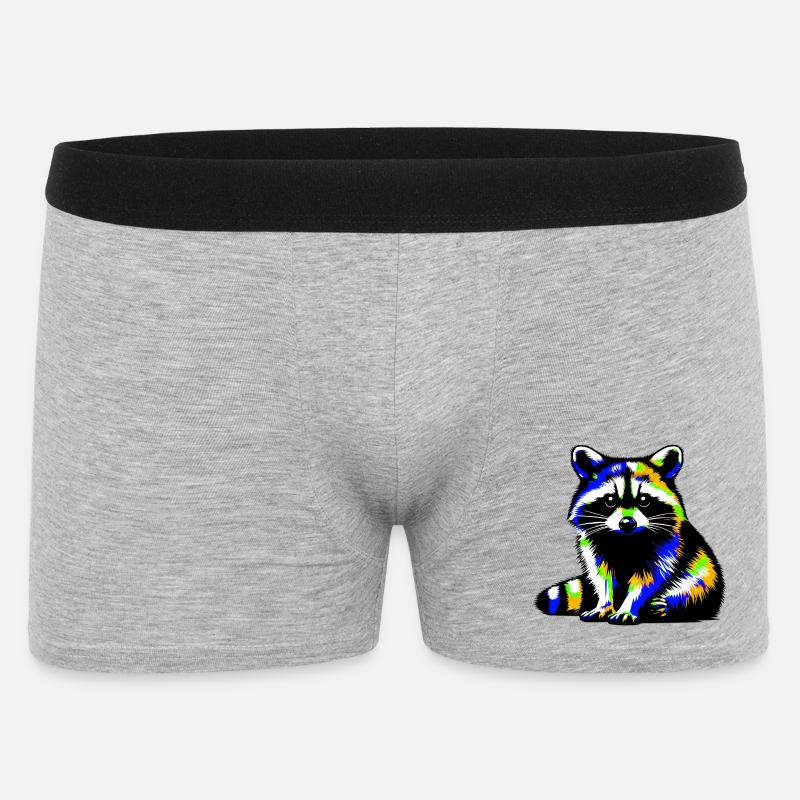 Waschbär - Männer Boxer Shorts - Grau meliert