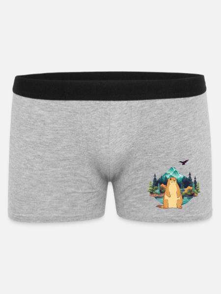 Murmeltier - Männer Boxer Shorts - Grau meliert