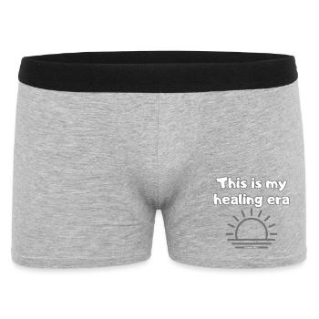This is my healing era #FeelYourFeelings Statement - Männer Boxer Shorts - Grau meliert - Vorne