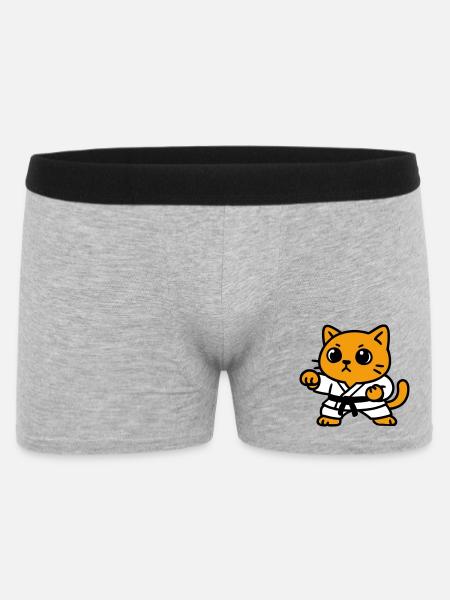 Cat fighter in karate suit - Men's Boxer Shorts - heather grey