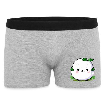 Kawaii Pflanze Kuschel Maskottchen - Männer Boxer Shorts - Grau meliert - Vorne