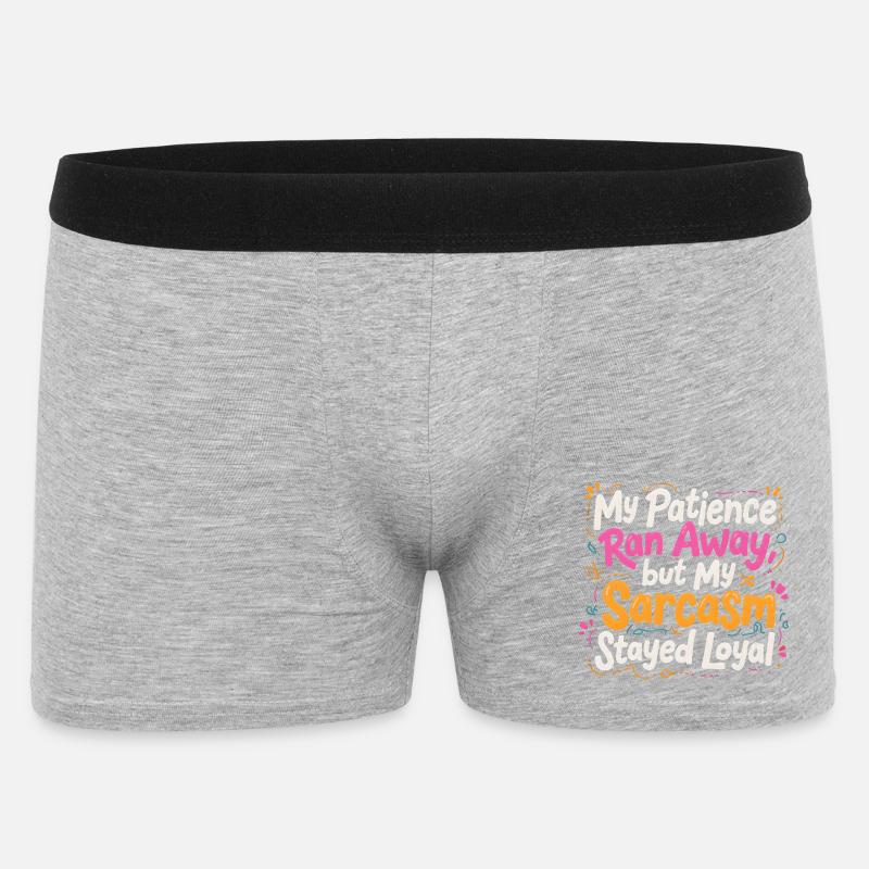 Sarkasmus bleibt loyal - Männer Boxer Shorts - Grau meliert