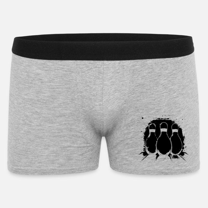 Graphiques de bowling - Boxer Homme - gris chiné