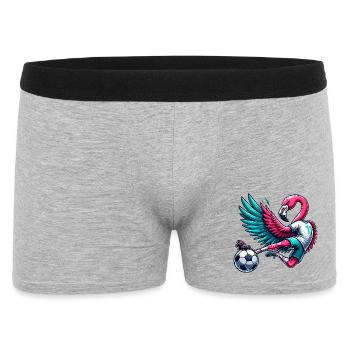 Flamingo Footballer 11 Coup de pied acrobatique - Boxer Homme - gris chiné - Devant