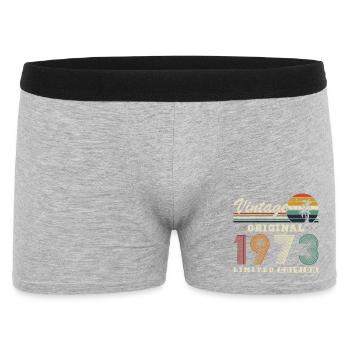 Original 1973 Vintage Retro Geburtstagsgeschenk - Männer Boxer Shorts - Grau meliert - Vorne