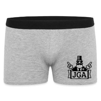 JGA Handzeichen (Junggesellenabschied / 1C) - Männer Boxer Shorts - Grau meliert - Vorne