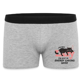 Ich bin nicht faul, ich bin einfach im Energiesparmodus, sondern im Energiesparmodus - Männer Boxer Shorts - Grau meliert - Vorne