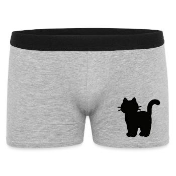 Shadow Cat Silhouette - Men's Boxer Shorts - heather grey - Front