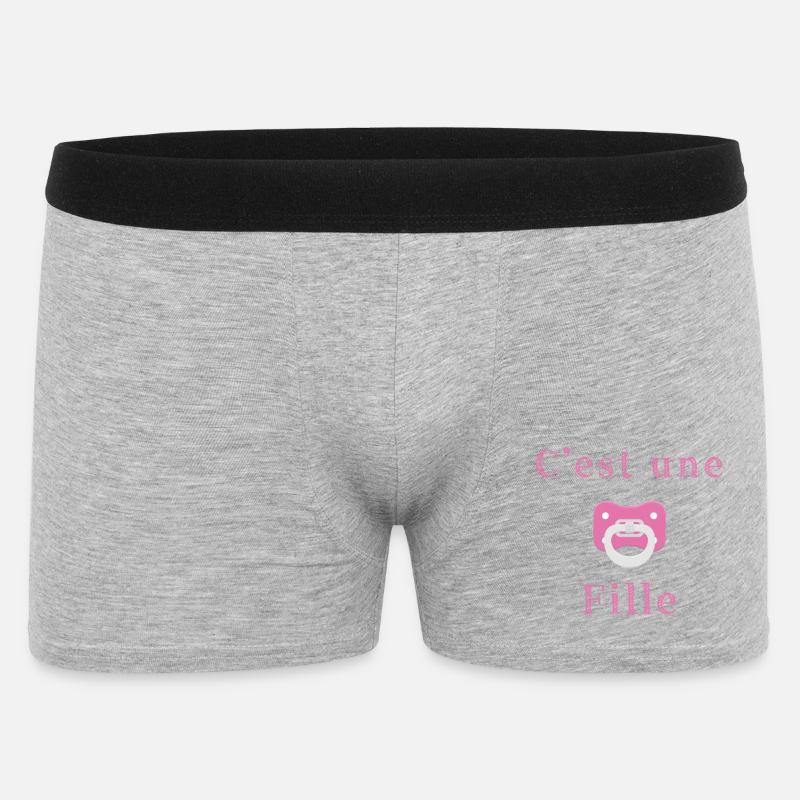 Geburt - es ist ein Mädchen - Männer Boxer Shorts - Grau meliert