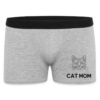 Maman chat – Dessin au trait de chat minimaliste - Boxer Homme - gris chiné - Devant