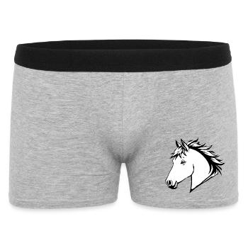 T-shirt personnalisé chevaux cadeau cavalier - Boxer Homme - gris chiné - Devant