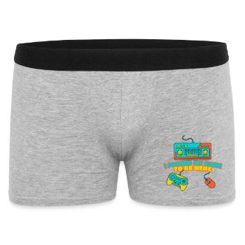I Paused My Game to Be Here – Funny Gamer Design - Men's Boxer Shorts - heather grey - Front