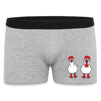 2 Seagulls Finger Insult Équipe de Noël - Boxer Homme - gris chiné - Devant