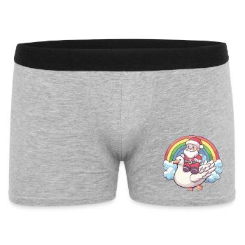Gans Weihnachtsmann Weihnachten - Männer Boxer Shorts - Grau meliert - Vorne