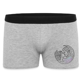 Mondkuss mit Wellenbögen-küssendes Liebespaar - Männer Boxer Shorts - Grau meliert - Vorne