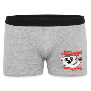 Panda Grüße: The Art of Tschau - Männer Boxer Shorts - Grau meliert - Vorne