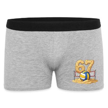 67 Dessin animé de volley de plage - Boxer Homme - gris chiné - Devant
