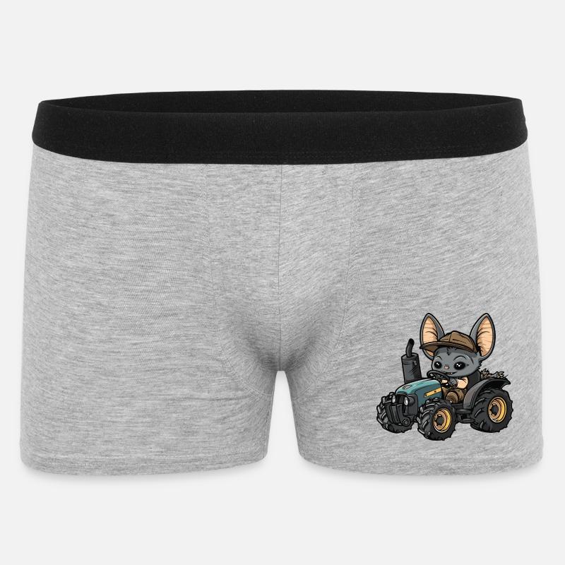 Fledermaus Traktor Farmer - Männer Boxer Shorts - Grau meliert