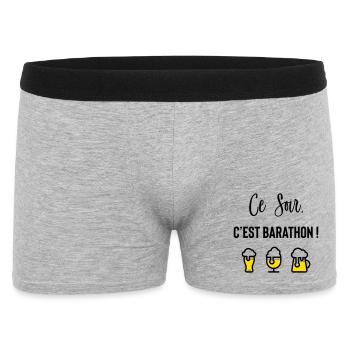 Ce soir c’est barathon ! - Boxer Homme - gris chiné - Devant
