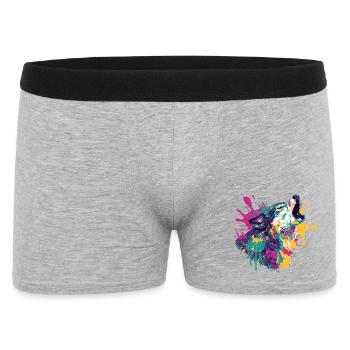 Loup dans le style explosion de couleurs - Boxer Homme - gris chiné - Devant