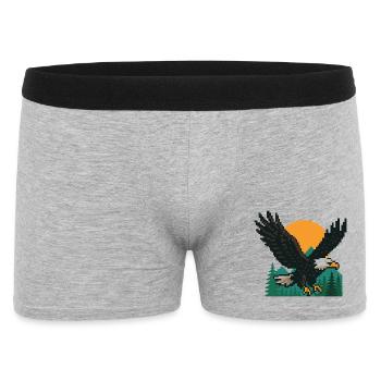 Eagle Pixel – Coucher de soleil dans les montagnes - Boxer Homme - gris chiné - Devant