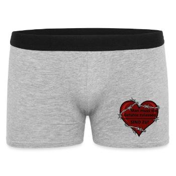 Sarcastic Heart with Barbed Wire - Men's Boxer Shorts - heather grey - Front