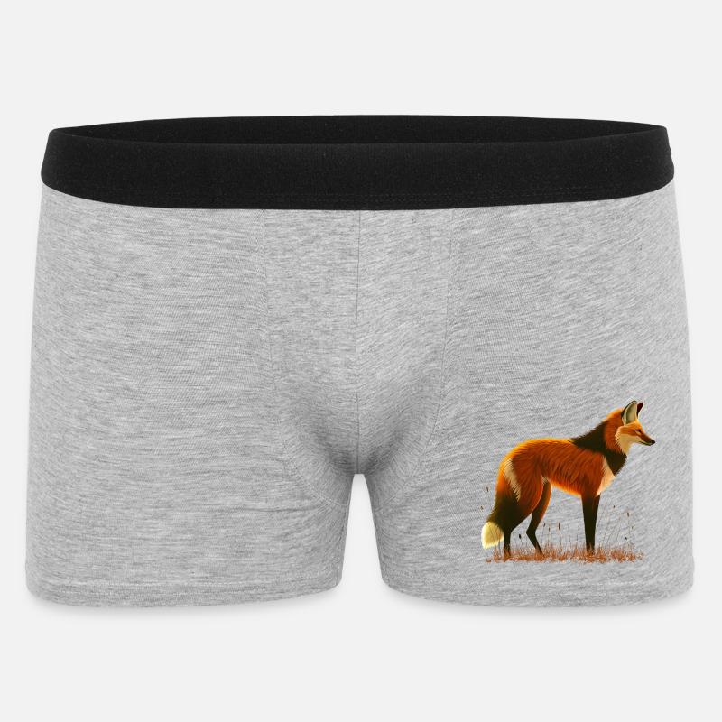 Mähnenwolf - Männer Boxer Shorts - Grau meliert