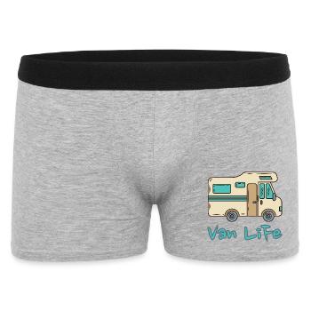 Van Life Vintage Motorhome Camper Adventure - Männer Boxer Shorts - Grau meliert - Vorne