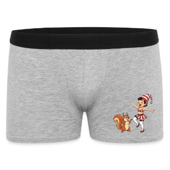 Leprechaun-Mädchen mit Eichhörnchen - Männer Boxer Shorts - Grau meliert - Vorne