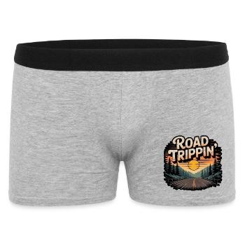 Road Trippin Retro Vintage Sunset Adventure - Männer Boxer Shorts - Grau meliert - Vorne