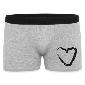 Hand-drawn heart motif - Men's Boxer Shorts - heather grey - Front