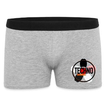 Techno Music Circle Logo - Männer Boxer Shorts - Grau meliert - Vorne