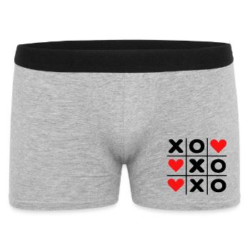 Cute Heart Pattern Love Minimal Design - Men's Boxer Shorts - heather grey - Front