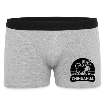 Chihuahua Silhouette  - Männer Boxer Shorts - Grau meliert - Vorne