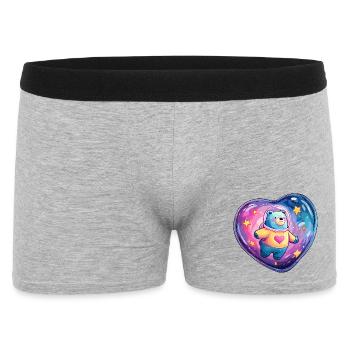 Ours Planète Cœur en combinaison spatiale - Boxer Homme - gris chiné - Devant