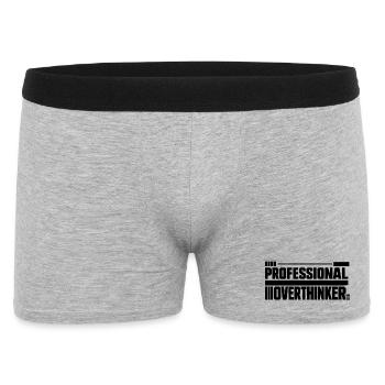 Introvertiert professional Overthinker - Männer Boxer Shorts - Grau meliert - Vorne