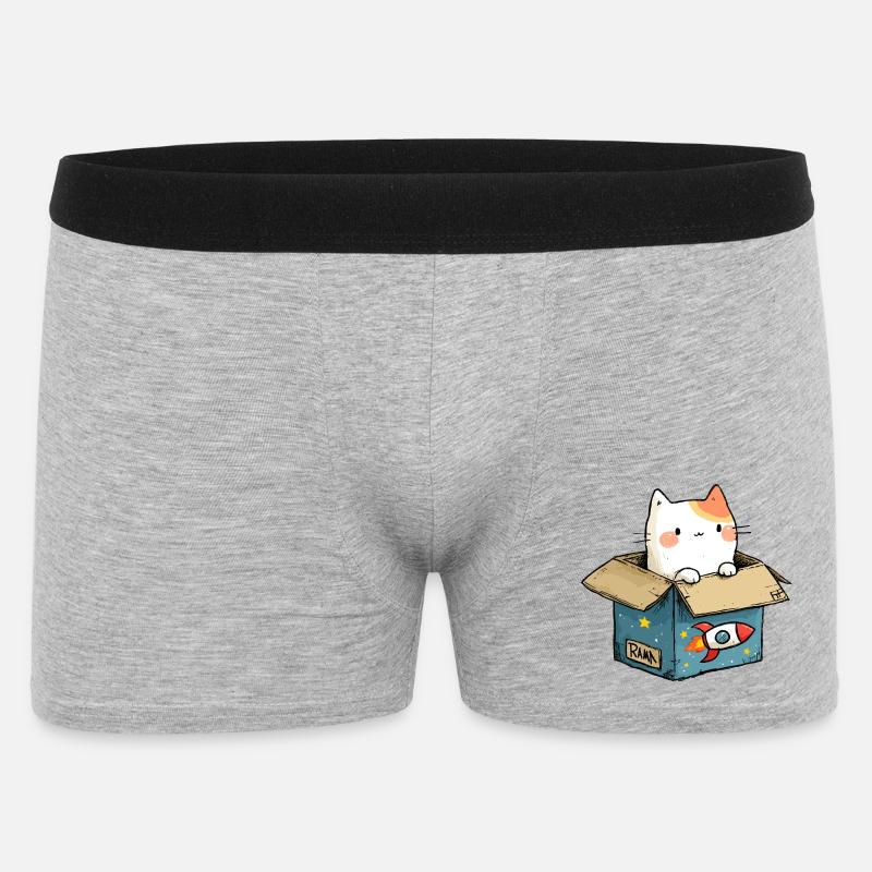 L’espace de jeu du chat - Boxer Homme - gris chiné