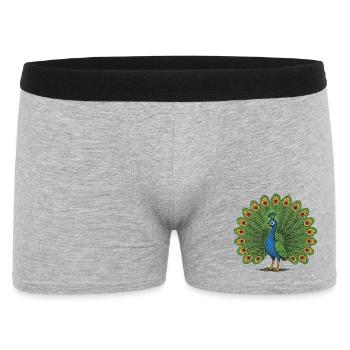 Peacock Colourful Crest - Men's Boxer Shorts - heather grey - Front