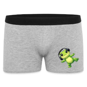 Cute frog toad toad with headphones dancing tech - Men's Boxer Shorts - heather grey - Front