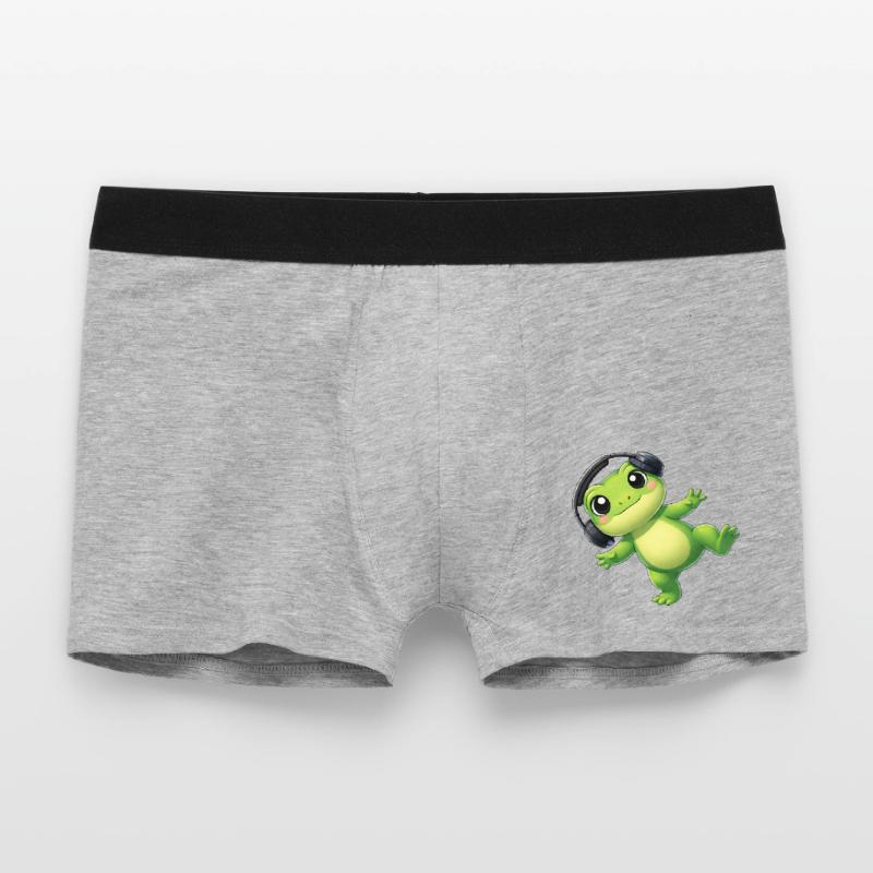 Cute frog toad toad with headphones dancing tech Men's Boxer Shorts
