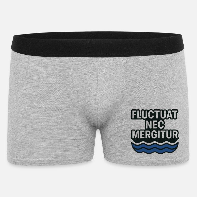 Fluctuat Nec Mergitur Paris Paname 75 - Männer Boxer Shorts - Grau meliert