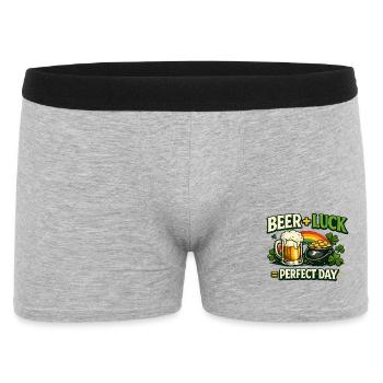 Bierglück Perfekter Tag - Männer Boxer Shorts - Grau meliert - Vorne