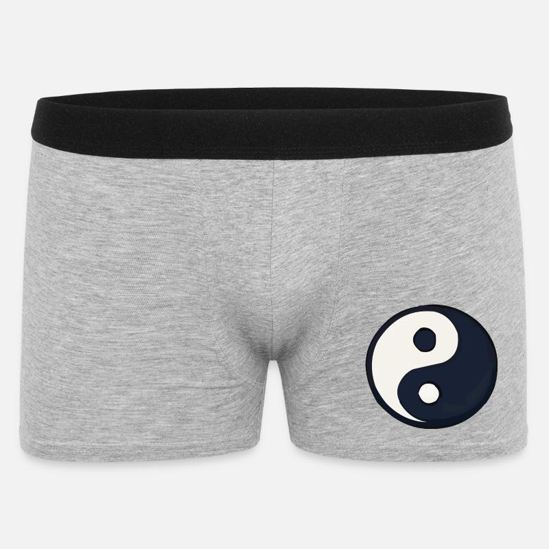YinYang mørkeblå kontrast - Boxer Shorts for menn - gråmelert
